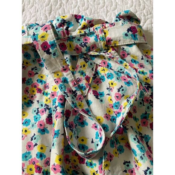 A.N.A. Floral Print Shorts Size M Linen Blend Multicolor Elastic Waistband - Picture 6 of 11